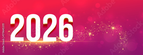 2026 lettering new year glitter wallpaper with copyspace