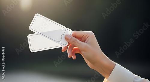 Holding Blank Tickets, Event or Raffle Concept