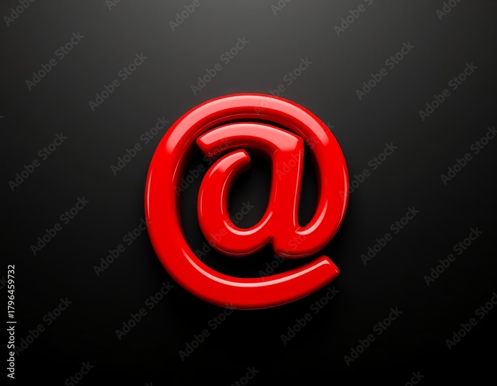 Fototapeta premium Red 3D Email Symbol Icon for Internet Communication