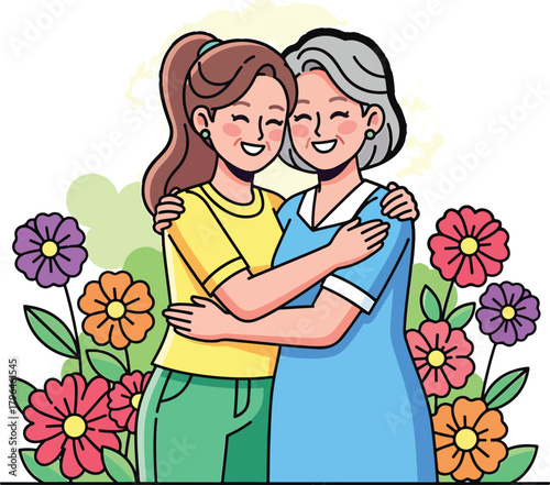 A Loving Embrace Mother and Daughter Sharing a Tender Moment of Affection