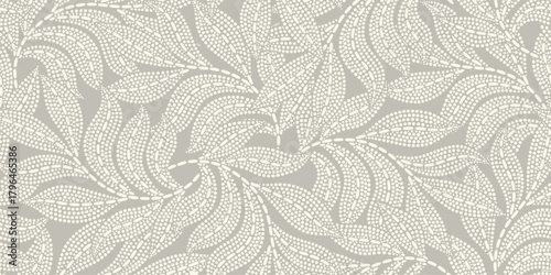 Abstract leaf leaves fall seamless pattern with dotted style.