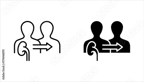 Human organ transplantation icon set. caldiology transplantation concept, human organ donation, vector illustration on white background