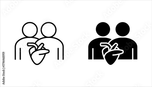 Human organ transplantation icon set. caldiology transplantation concept, human organ donation, vector illustration on white background