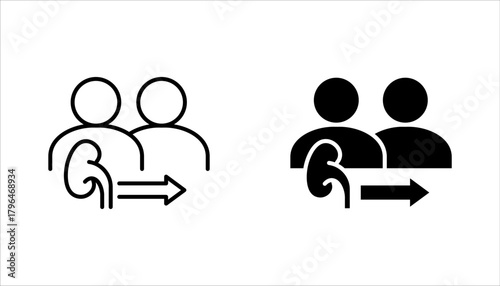 Human organ transplantation icon set. caldiology transplantation concept, human organ donation, vector illustration on white background