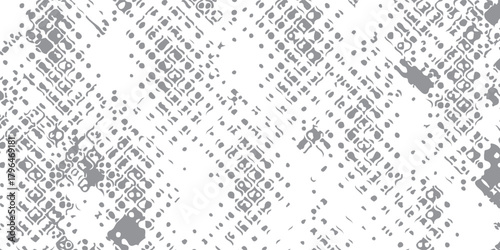 Distressed abstract overlay made of broken square motifs and irregular grunge fragments.