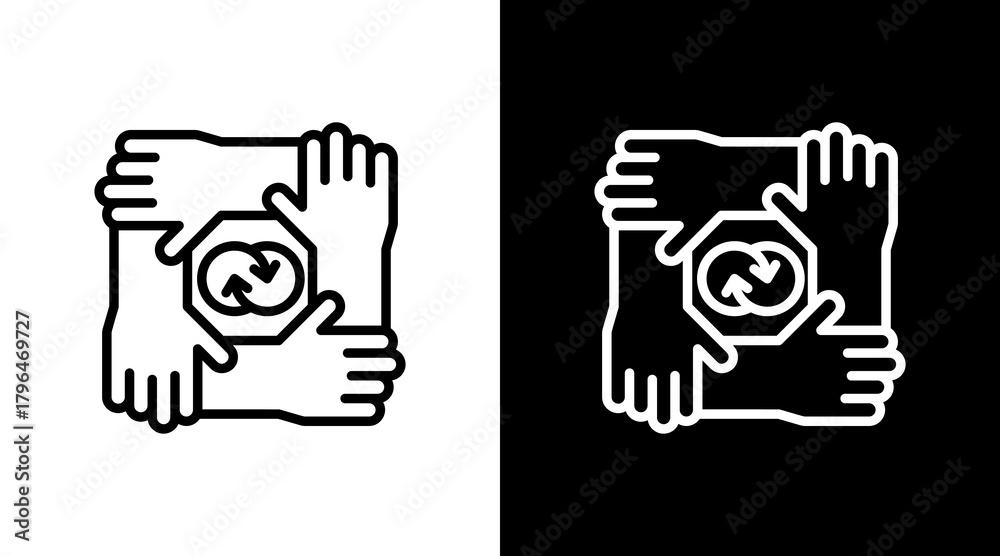 Obraz premium Partnership With Icon Set Design