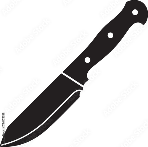 Utility knife vector illustration showing a fixed blade and robust handle for outdoor and survival themes