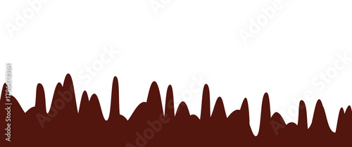 Abstract brown drip border design with irregular wavy silhouette on a clean white background, perfect for frames, banners and creative layouts.