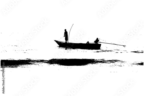 fishing boat silhouette