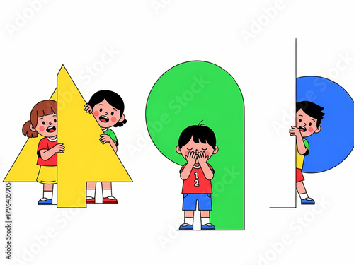 children playing hide and seek