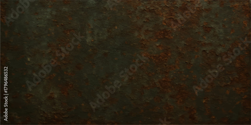 A close-up of an old rusty brown metal surface with a rough grunge texture and aged pattern