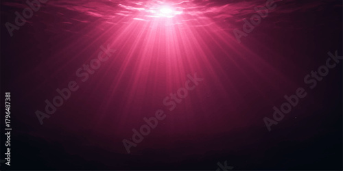 Abstract blue background with a bright, glowing starburst and laser rays shining in space