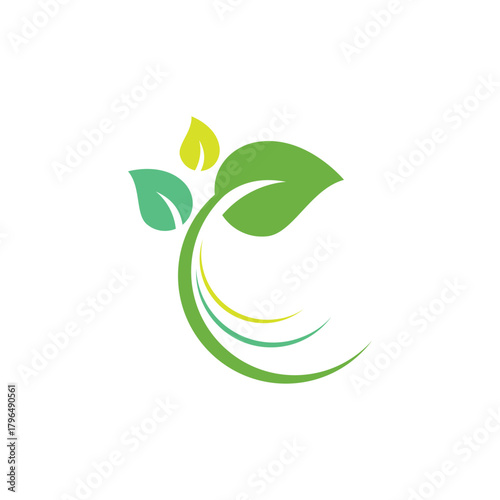 Simple mint logo leaf vector and symbol