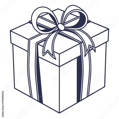 A gift box with ribbon in vector format