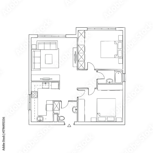 Detailed Floor Plan of Modern Apartment