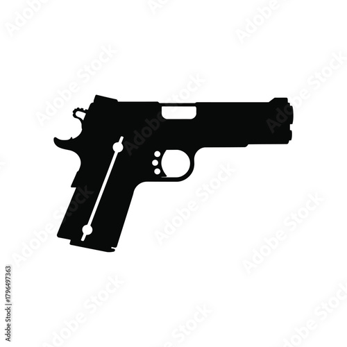 Silhouette of a classic semi automatic pistol