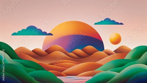 sunset in the mountains