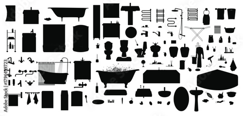 Bathroom Accessories Set vector illustration