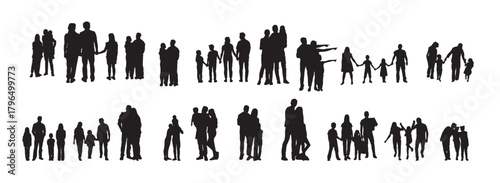 beautiful togetherness silhouette vector bundle.