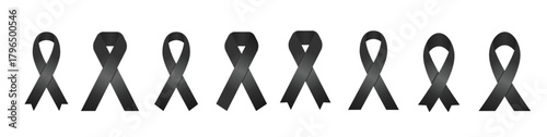 black ribbon mourning sign