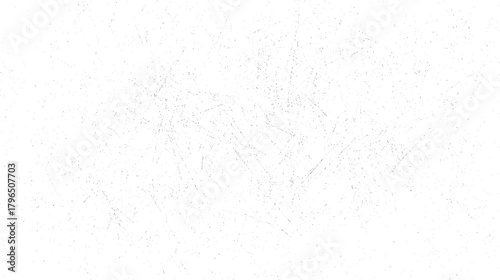 Abstract pattern of scattered small grey dots and thin lines on a white background creating a textured effect