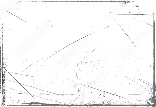 Distressed grunge texture background with scratches and dust particles on white surface vector