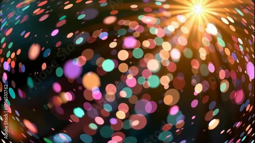 The images depict an abstract scene filled with colorful, softly blurred light spots resembling bokeh effects