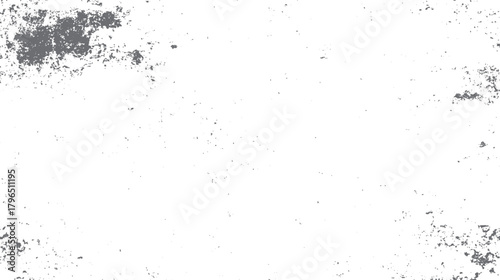Grey speckle grunge texture overlay on white background with distressed concrete effect vector