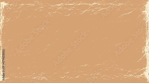 Textured beige background with distressed cream colored abstract border and scattered speckles vector
