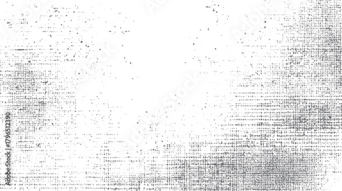 Textured gray and white abstract pattern with scattered dots and a dense grid-like formation on the right side
