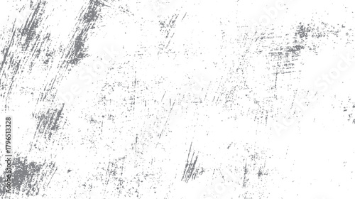 White background with scattered grey distressed grunge texture and abstract scratch marks vector