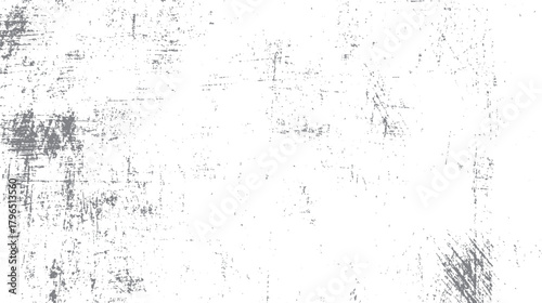White background with scattered grey distressed grunge texture and scratches vector