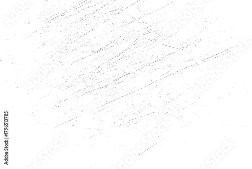 White background with subtle grey speckled texture and diagonal lines resembling scratches or dust particles