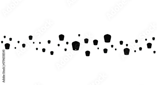 Floating lanterns illuminate the night sky in a magical celebration.