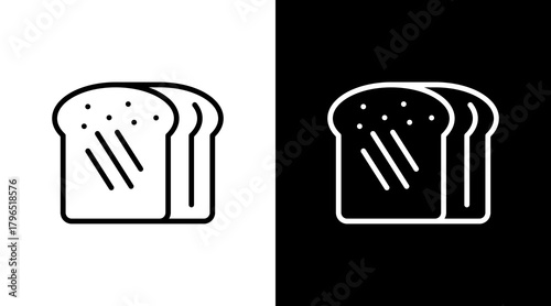 Bread Slice With Icon Set Design