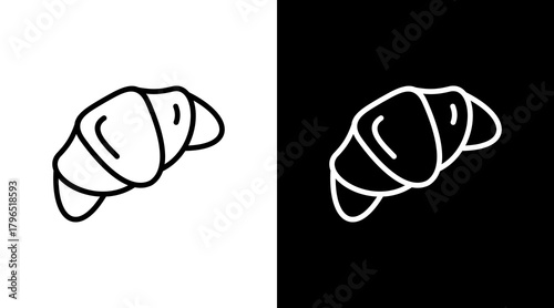 Croissant With Icon Set Design