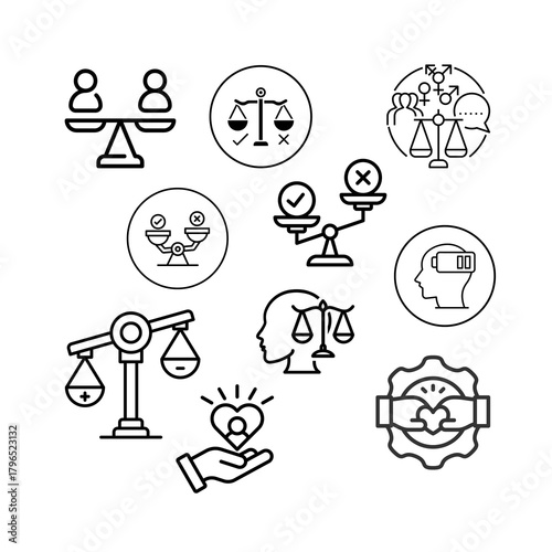 Human rights icon featuring a simple, bold design symbolizing equality, justice, and universal protection for all individuals.