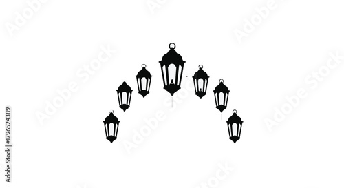 Archway of ornate lanterns creating a festive and welcoming ambiance