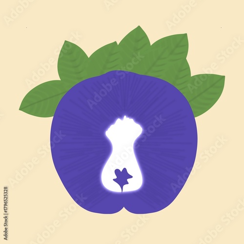 Butterfly pea flower icon art 