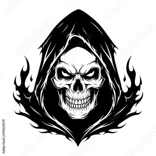 Grim reaper skull illustration