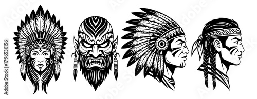 Warrior tribal art set