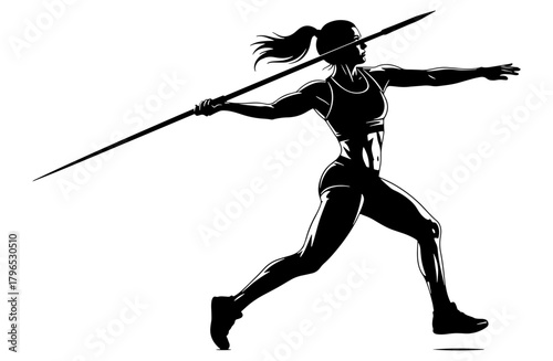 Javelin thrower silhouette