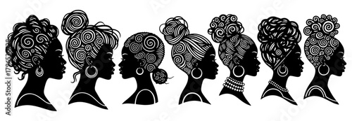 African women silhouette hairstyles