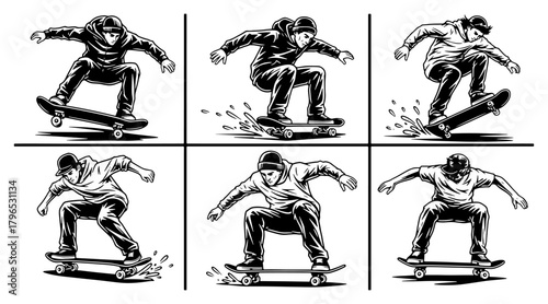 Skateboarder performing tricks