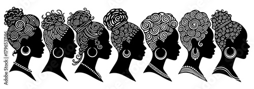 African woman silhouette collection