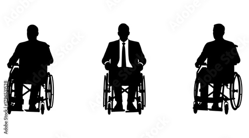 Wheelchair men silhouettes