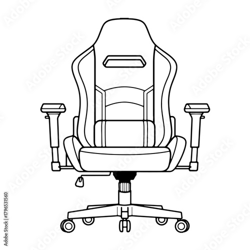 Gaming chair line drawing