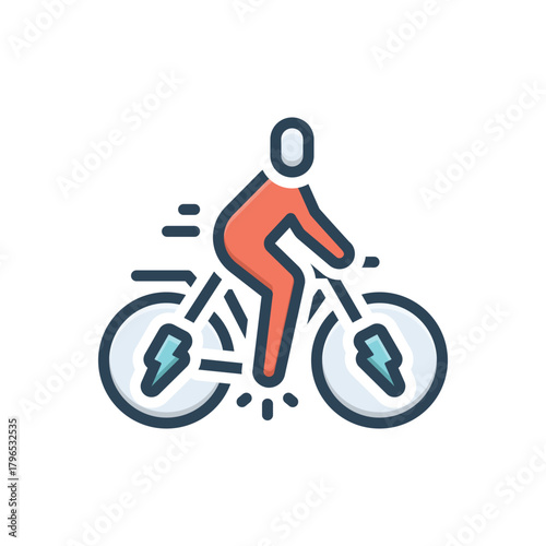 Color illustration icon for pedal power