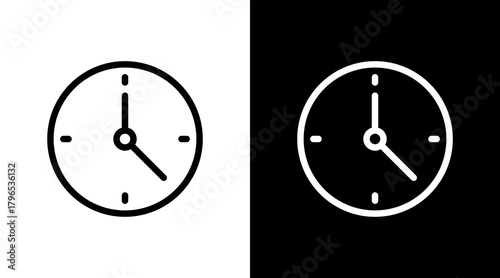 Clock With Icon Set Design