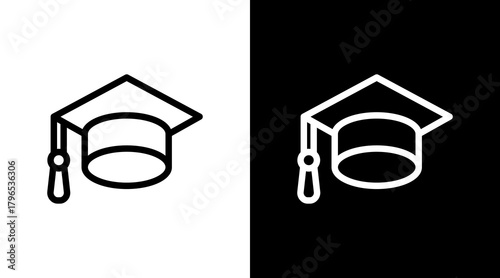 Graduation Cap With Icon Set Design